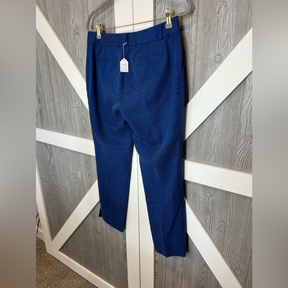 100. Banana Republic CAMDEN-FIT DIAMOND JACQUARD ANKLE PANT Blue 6 - Picture 5 of 10